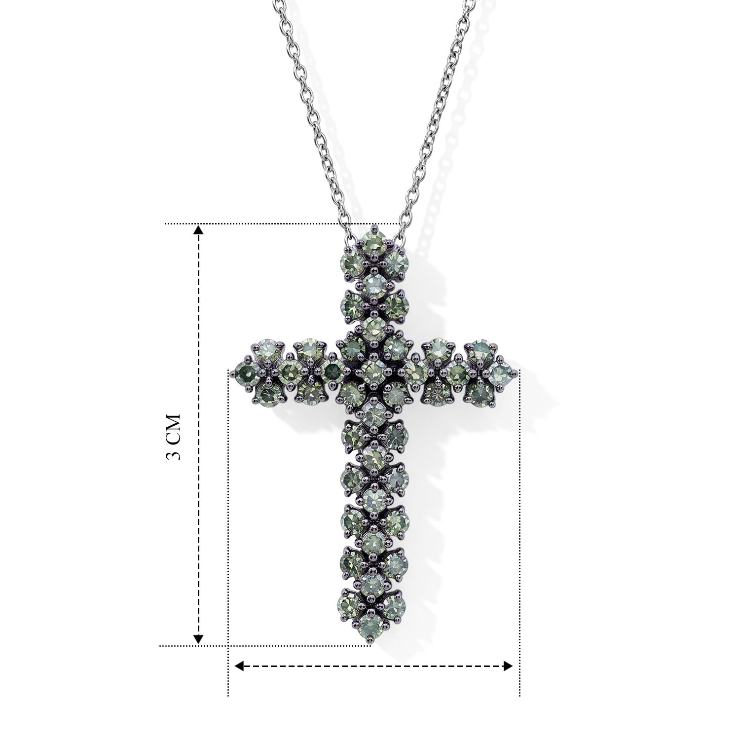 LUXURIANT SGL zertifizierter SI Labor grüner Diamant Anhänger mit 45+5cm Kette, 925 Silber rhodiniert - 1 ct.