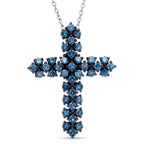 LUXURIANT DIAMOND - Lab Grown Blauer Diamant SI Schmuckset SGL zertifiziert ca. 50 cm 925 Silber Rhodiniert ca. 1.00 ct