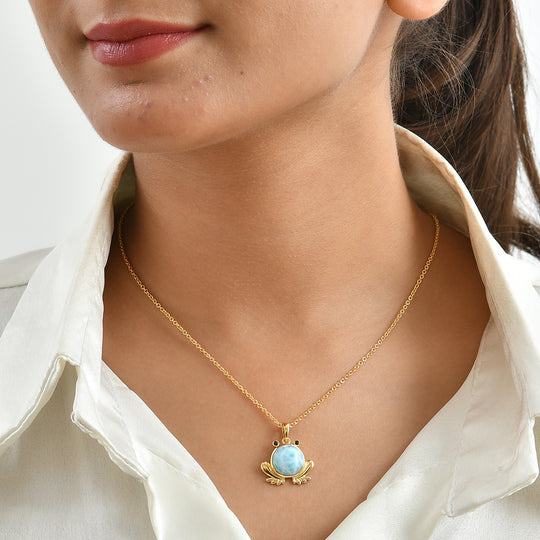 EVER TRUE AA Larimar, Schwarzer Spinell Schmuckset ca. 50 cm ca. 6,00 ct.