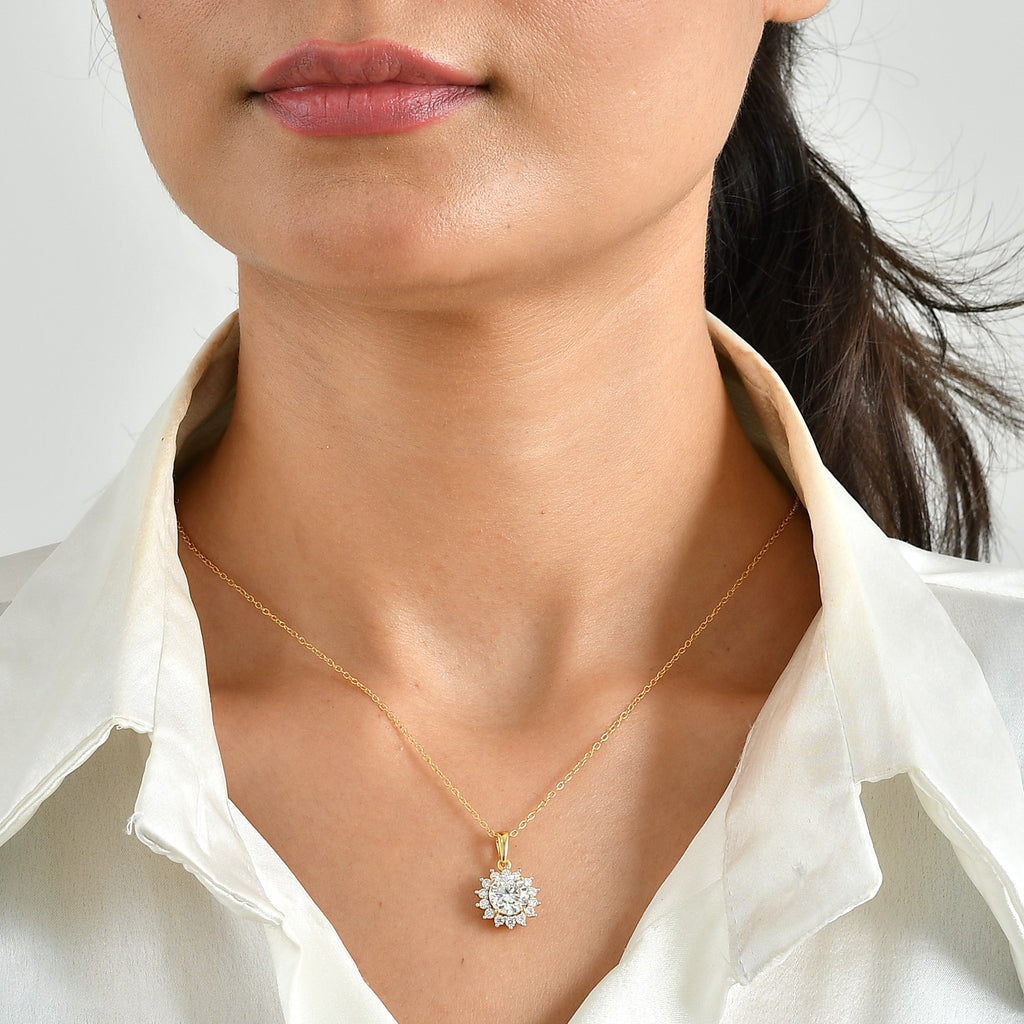 D'Joy GRA Moissanit Schmuckset ca. 50 cm 925 Silber 750 Gelbgold vermeil ca. 2.18 ct