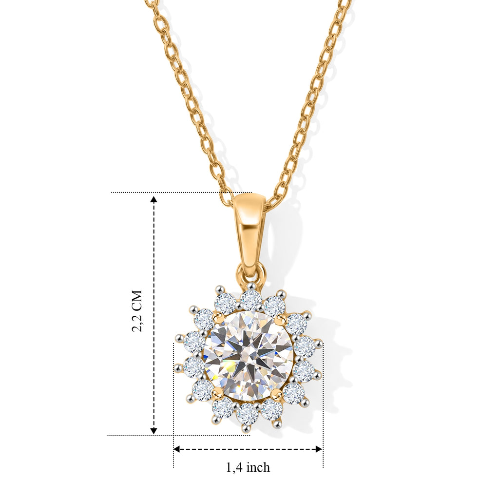 D'Joy GRA Moissanit Schmuckset ca. 50 cm 925 Silber 750 Gelbgold vermeil ca. 2.18 ct