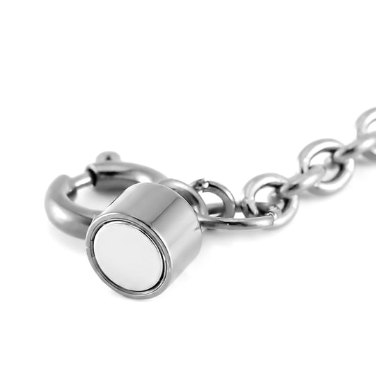 2er Set Armband Magnetschließe mit Extender aus 316L Edelstahl, silberfarben