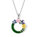 JARDIN KOLLEKTION D'Joy Gefärbte grüne Jade, Rosa Perlmutt (6x6mm) Schmuckset ca. 45 cm 925 Silber Rhodiniert 15.00 ct
