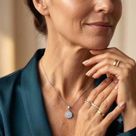 LUXURIANT DIAMOND - Lab Grown Diamant SI-GH Schmuckset ca. 50 cm 925 Silber 750 Roségold vermeil ca. 0,50 ct.