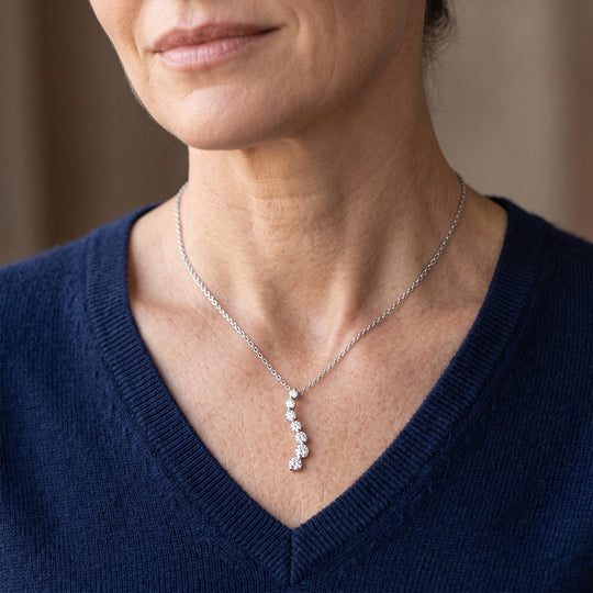 LUXURIANT DIAMOND - Lab Grown Diamant SI-GH Schmuckset ca. 50 cm 925 Silber Rhodiniert ca. 0,35 ct.