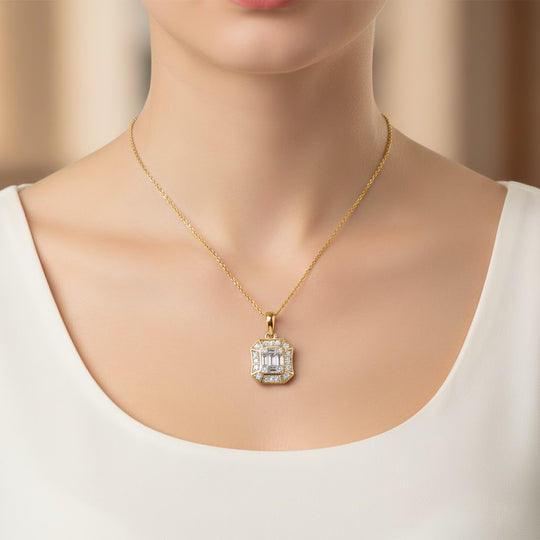 LUXURIANT DIAMOND - Lab Grown Diamant SI-GH Schmuckset ca. 50 cm 925 Silber 750 Roségold vermeil ca. 0,52 ct.