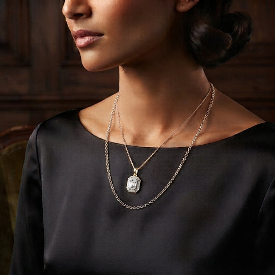 LUXURIANT DIAMOND - Lab Grown Diamant SI-GH Schmuckset ca. 50 cm 925 Silber 750 Roségold vermeil ca. 0,52 ct.