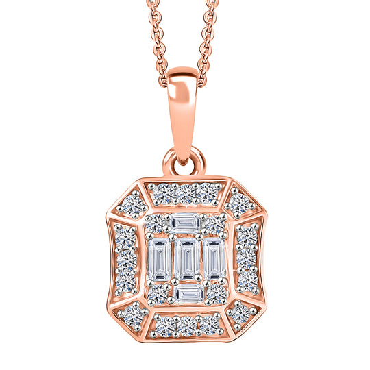 LUXURIANT DIAMOND - Lab Grown Diamant SI-GH Schmuckset ca. 50 cm 925 Silber 750 Roségold vermeil ca. 0,52 ct.