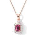 D'Joy AA Rosa Granat, Moissanit Schmuckset ca. 50 cm 925 Silber 750 Roségold vermeil ca. 1,43 ct.