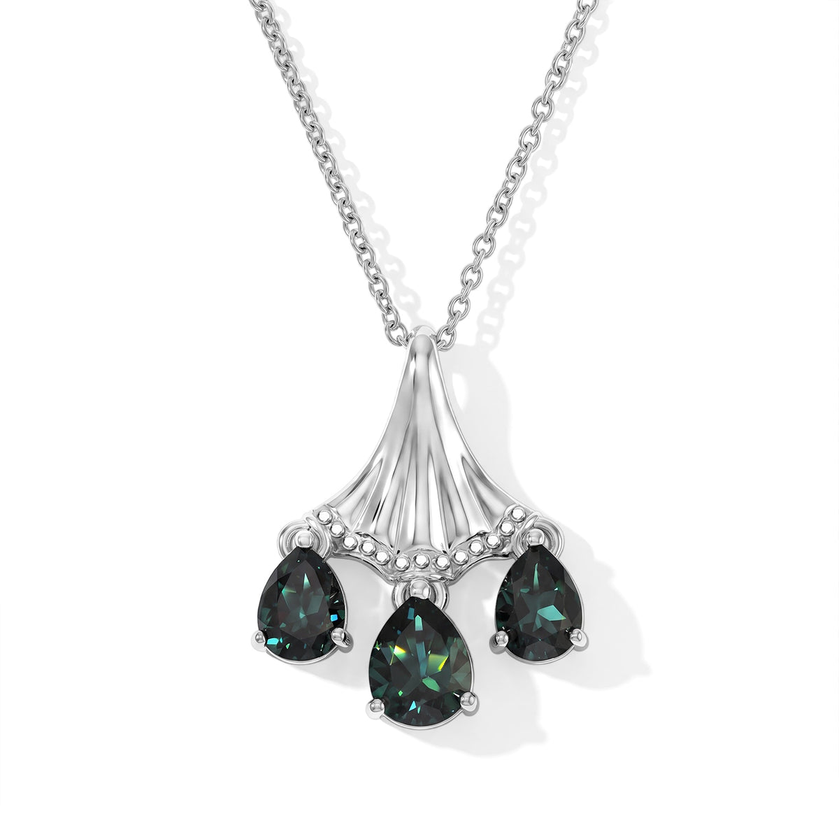 EVER TRUE Alexandrit Quarz Triplette Anhänger mit Kette, ca. 50 cm ca. 4.78 ct