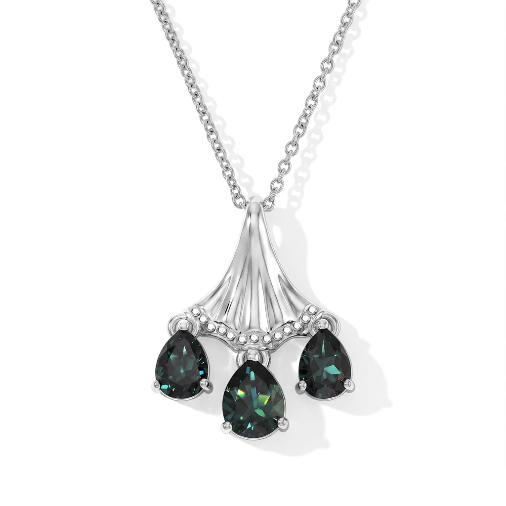 EVER TRUE Alexandrit Quarz Triplette Anhänger mit Kette, ca. 50 cm ca. 4.78 ct