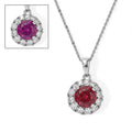 D'Joy AA Farbwechsel Granat, Moissanit Schmuckset ca. 45 cm 925 Silber Rhodiniert ca. 2,08 ct.