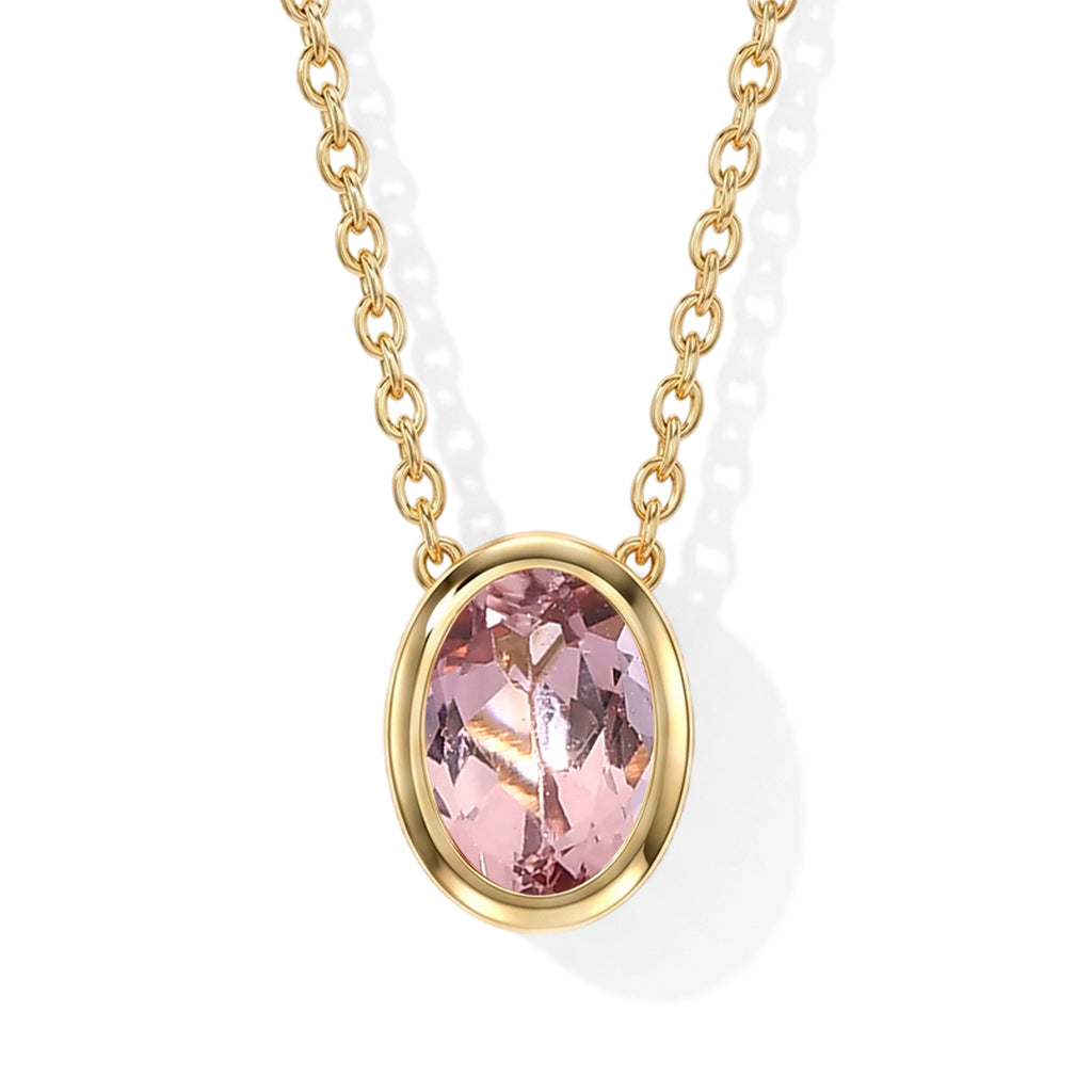 D'Joy AA Blush Turmalin Schmuckset ca. 50 cm 925 Silber 750 Gelbgold vermeil ca. 0,50 ct.