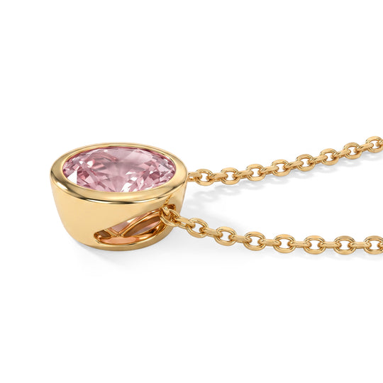 D'Joy AA Blush Turmalin Schmuckset ca. 50 cm 925 Silber 750 Gelbgold vermeil ca. 0.50 ct
