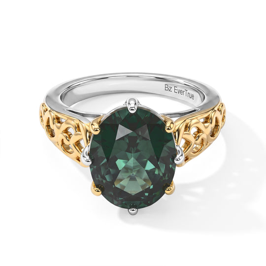 EVER TRUE 3er Set - Alexandrit Quarz Triplette Anhänger mit Kette, Ohrringe und Ring, ca. 50 cm (Größe 21.00) ca. 11.09 ct