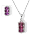 D'Joy AA Farbwechsel Granat, Moissanit Schmuckset ca. 45 cm 925 Silber Rhodiniert ca. 1,98 ct.