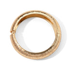 2er-Armreif-Set mit polierter und geriffelter Oberfläche, 17,5cm und 18,5cm, Legierung in Goldton