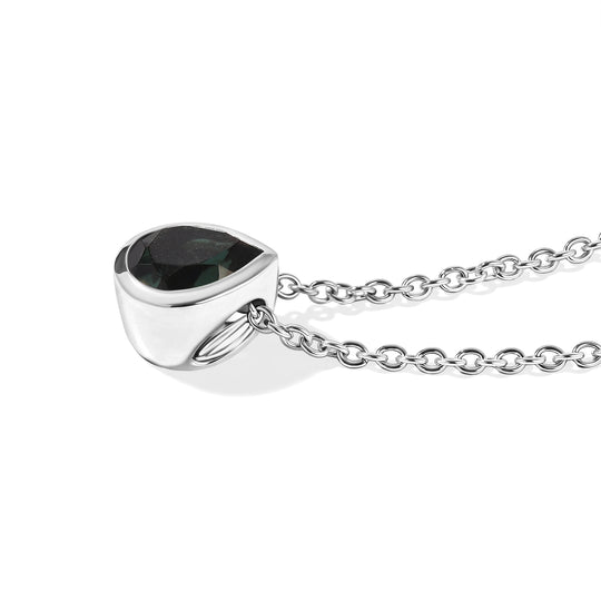 D'Joy Alexandrit Quarz Triplette Anhänger mit Kette, ca. 50 cm 925 Silber Platiniert und Edelstahl Platiniert ca. 1.08 ct