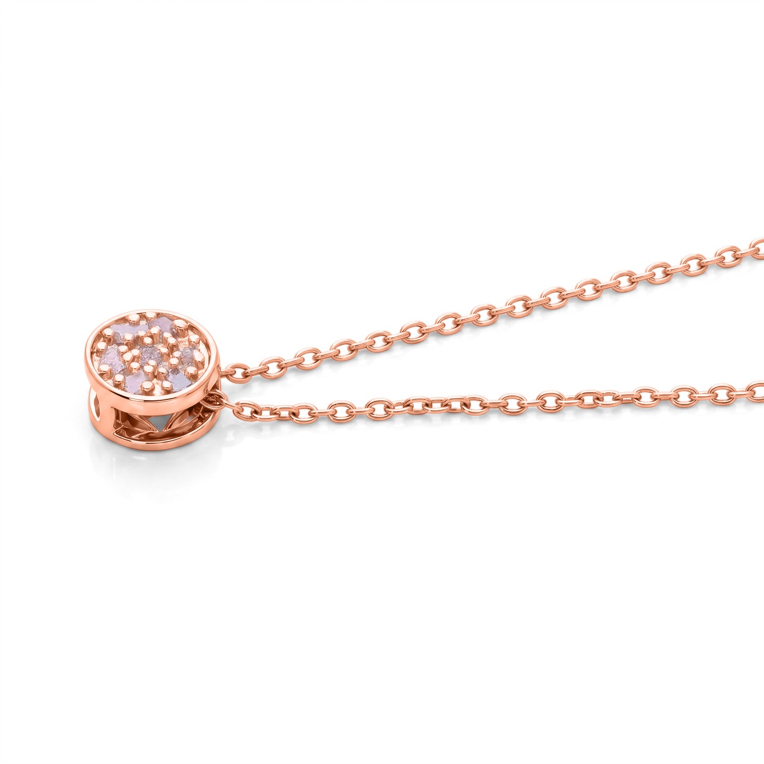 D'Joy Rosa Diamant Schmuckset ca. 45 cm 925 Silber 750 Roségold vermeil (10-15 Werktage Lieferzeit) ca. 0,05 ct.