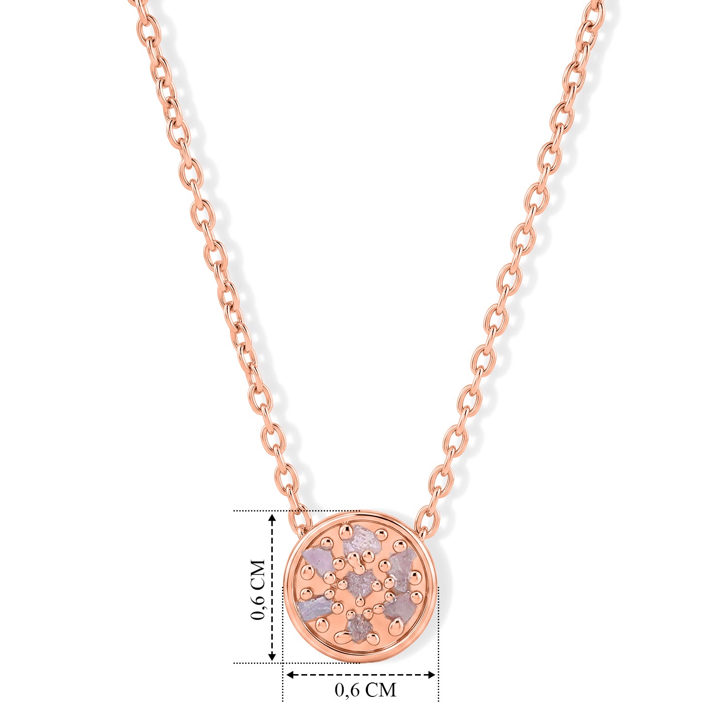 D'Joy Rosa Diamant Schmuckset ca. 45 cm 925 Silber 750 Roségold vermeil (10-15 Werktage Lieferzeit) ca. 0,05 ct.