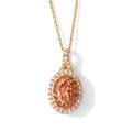 D'Joy AA Padparadscha Saphir (BT), Weißer Zirkon Schmuckset ca. 50 cm 925 Silber 750  Gelbgold vermeil ca. 1.60 ct