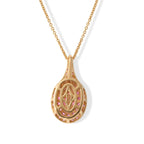 D'Joy AA Padparadscha Saphir (BT), Weißer Zirkon Schmuckset ca. 50 cm 925 Silber 750  Gelbgold vermeil ca. 1.60 ct