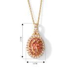 D'Joy AA Padparadscha Saphir (BT), Weißer Zirkon Schmuckset ca. 50 cm 925 Silber 750  Gelbgold vermeil ca. 1.60 ct