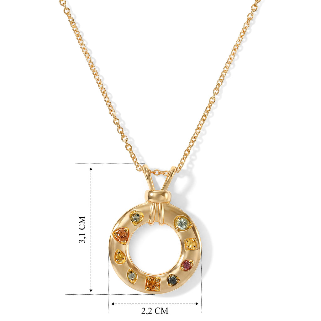 EVER TRUE Mehrfarbig Saphir Schmuckset ca. 50 cm ca. 0.66 ct