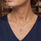 D'Joy Padparadscha Saphir, Weißer Zirkon Schmuckset ca. 50 cm 925 Silber 750 Gelbgold vermeil  (BT) ca. 0.58 ct