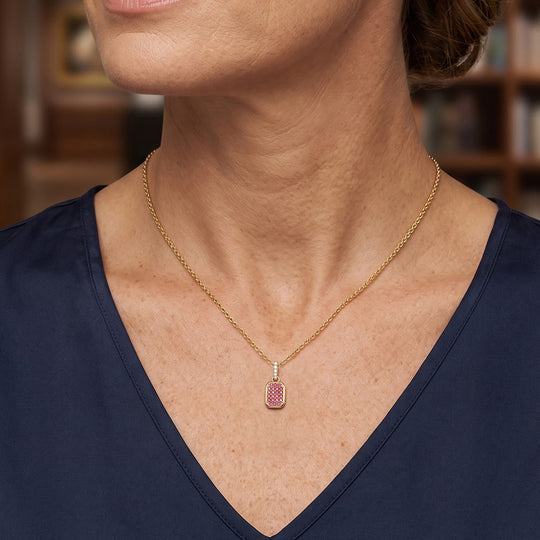 D'Joy Padparadscha Saphir, Weißer Zirkon Schmuckset ca. 50 cm 925 Silber 750 Gelbgold vermeil  (BT) ca. 0.58 ct
