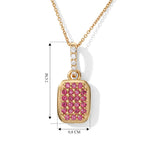 D'Joy Padparadscha Saphir, Weißer Zirkon Schmuckset ca. 50 cm 925 Silber 750 Gelbgold vermeil  (BT) ca. 0.58 ct