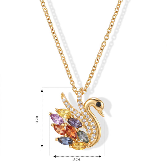 EVER TRUE Mehrfarbigeer Saphir, Schwarzer Spinell Anhänger mit Kette, ca. 50 cm ca. 1.73 ct