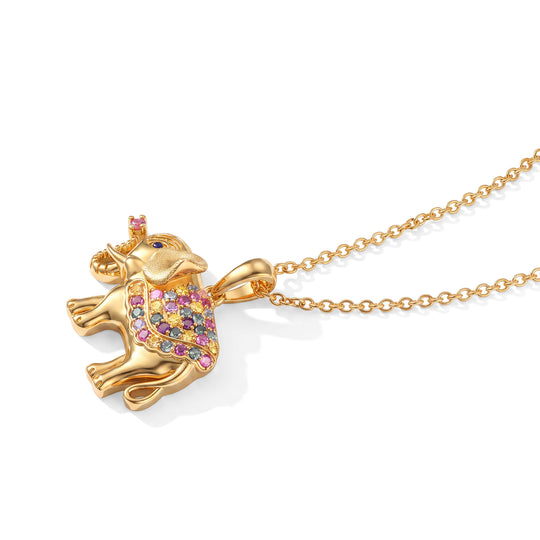 EVER TRUE Mehrfarbiger Saphir Anhänger mit Kette, ca. 50 cm ca. 0.96 ct