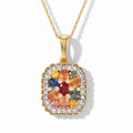 D'Joy Mehrfarbig Saphir Schmuckset ca. 50 cm 925 Silber 750 Gelbgold vermeil ca. 2,70 ct.