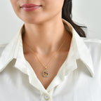 D'Joy Mehrfarbig Saphir Schmuckset ca. 50 cm 925 Silber 750 Gelbgold vermeil ca. 2,70 ct.