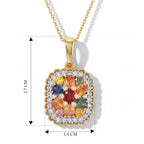 D'Joy Mehrfarbig Saphir Schmuckset ca. 50 cm 925 Silber 750 Gelbgold vermeil ca. 2,70 ct.