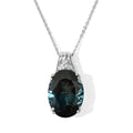 D'Joy London Blau Topas, Weißer Diamant Schmuckset ca. 50 cm 925 Silber Rhodiniert ca. 10.92 ct