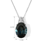 D'Joy London Blau Topas, Weißer Diamant Schmuckset ca. 50 cm 925 Silber Rhodiniert ca. 10.92 ct