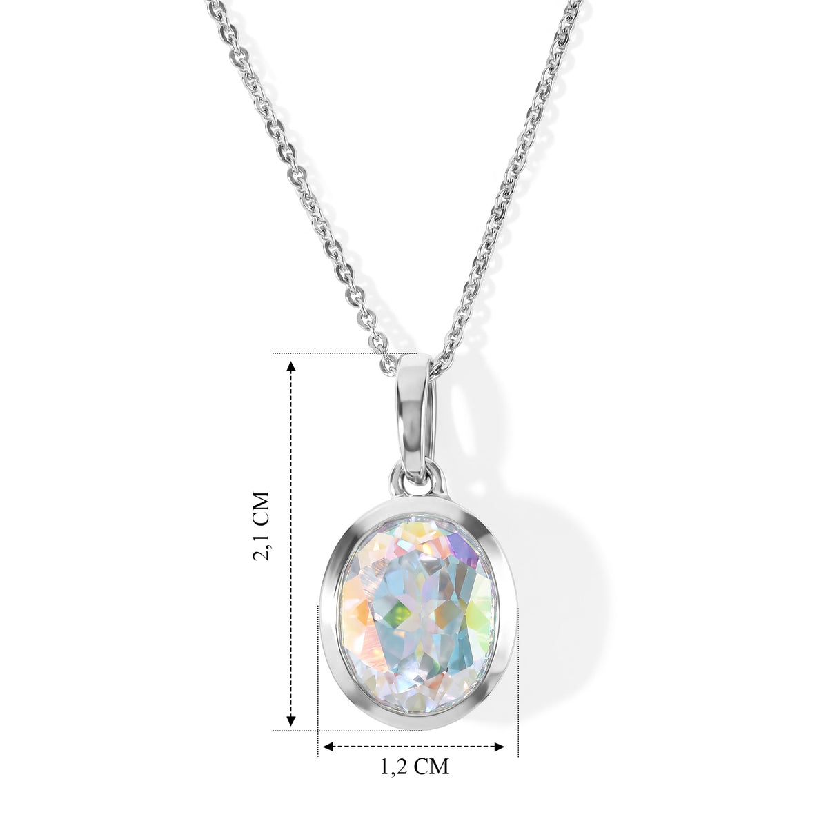 D'Joy Merkur mystischer Topas Anhänger mit Kette, ca. 50 cm 925 Silber Rhodiniert ca. 4.10 ct