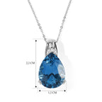 D'Joy London Blau Topas, Weißer Diamant Schmuckset ca. 50 cm 925 Silber Rhodiniert ca. 10.21 ct