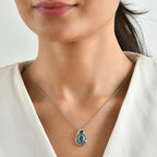 EVER TRUE AA London Blau Topas Anhänger mit Kette, ca. 50 cm ca. 2.05 ct