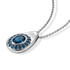 EVER TRUE AA London Blau Topas Anhänger mit Kette, ca. 50 cm ca. 2.05 ct