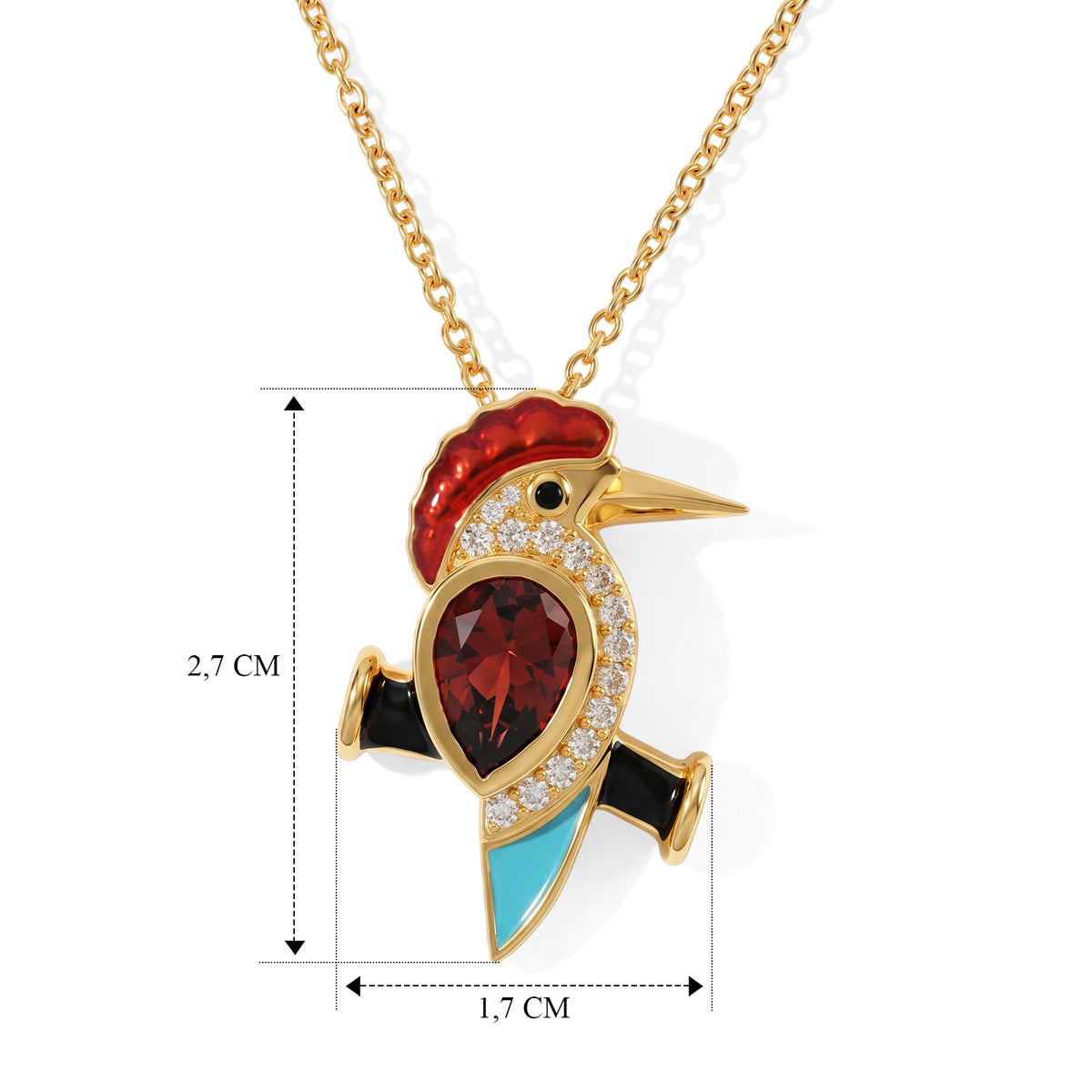 EVER TRUE Mosambik Granat, Weißer Zirkon Schmuckset ca. 50 cm ca. 2,29 ct.