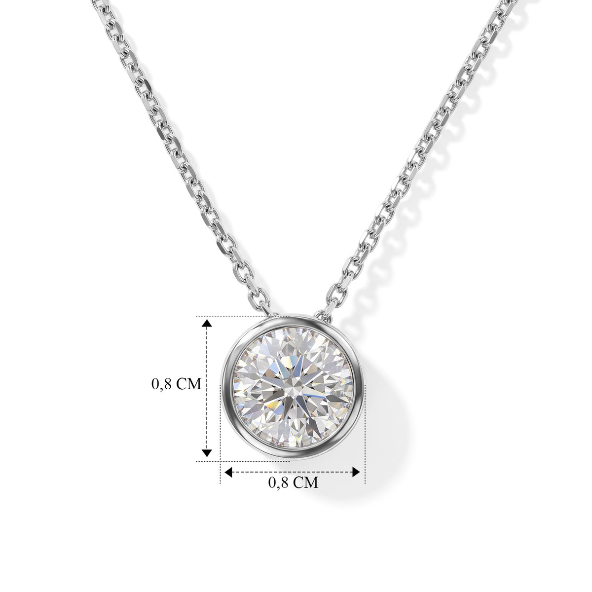 D'Joy GRA zertifiziert Moissanit Schmuckset ca. 50 cm 925 Silber Rhodiniert ca. 1.00 ct