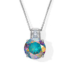 D'Joy Merkur mystischer Topas, Weißer Zirkon Anhänger mit Kette, ca. 50 cm 925 Silber Rhodiniert ca. 7.70 ct