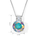 D'Joy Merkur mystischer Topas, Weißer Zirkon Anhänger mit Kette, ca. 50 cm 925 Silber Rhodiniert ca. 7.70 ct