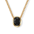 D'Joy Schwarzer Moissanit Schmuckset ca. 50 cm 925 Silber 750 Gelbgold vermeil und Edelstahl 750 Gelbgold vermeil ca. 1,23 ct.
