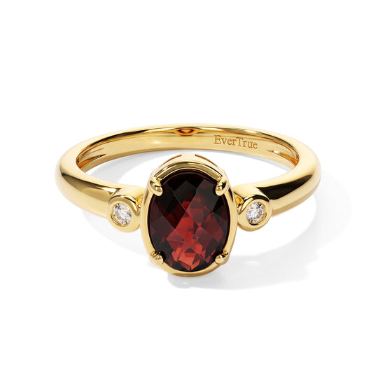 EVER TRUE 2er Set Mosambik Granat Ring und Anhänger  (Größe 20.00) ca. 3.18 ct