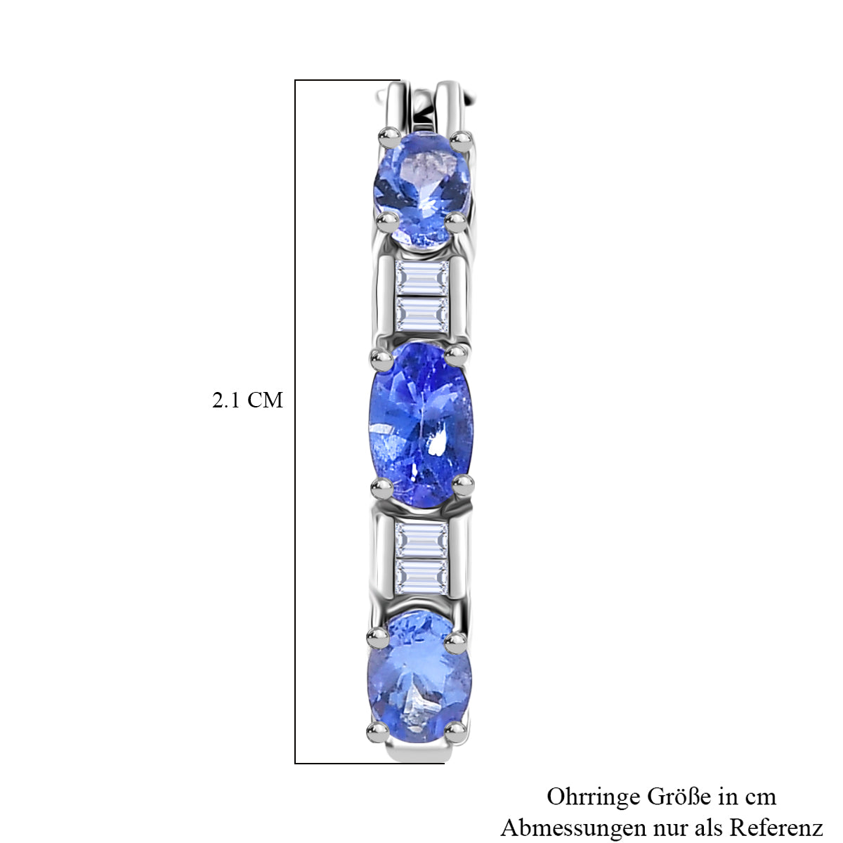D'Joy Tansanit und Moissanit 19cm Armband und Ohrringe
