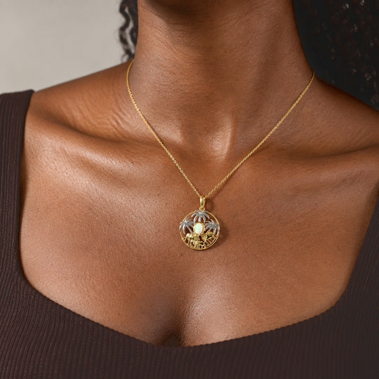 EVER TRUE AAA Natürlicher, äthiopischer Welo Opal Anhänger mit Kette, ca. 50 cm Reine Bronze Platiniert und vergoldet und Edelstahl Platiniert ca. 0.54 ct